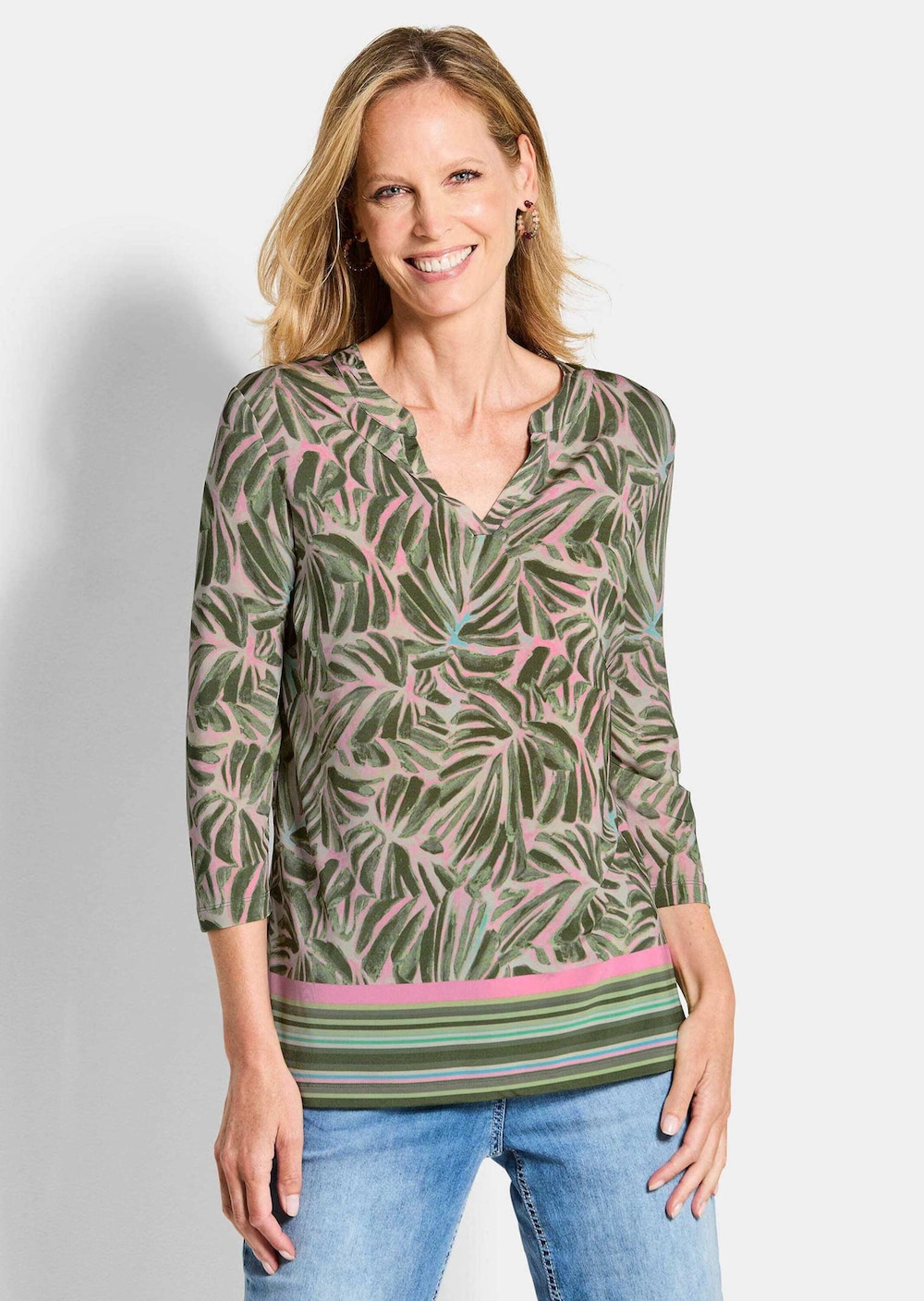 Jerseyshirt mit floralem Design