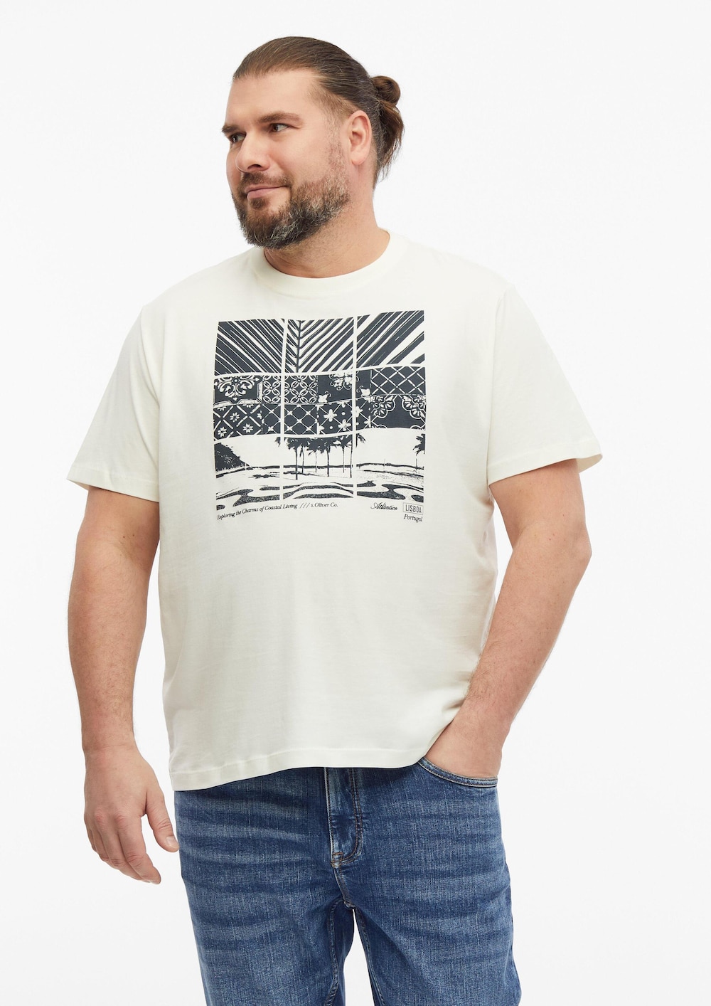 Baumwoll-T-Shirt mit Frontprint