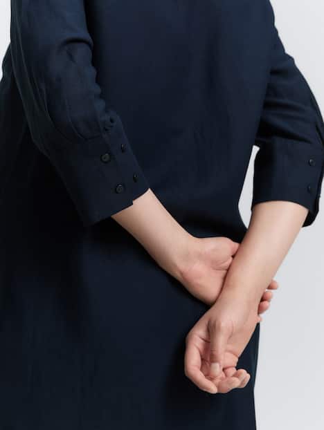 Blusenkleid mit Leinenanteil