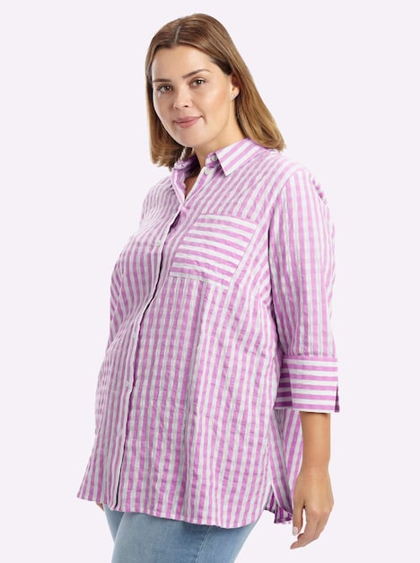 3/4-Arm-Bluse 3/4-Arm Hemdkragen