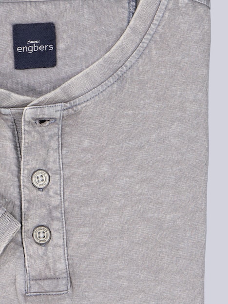 engbers Herren Henley-Shirt uni , Grau