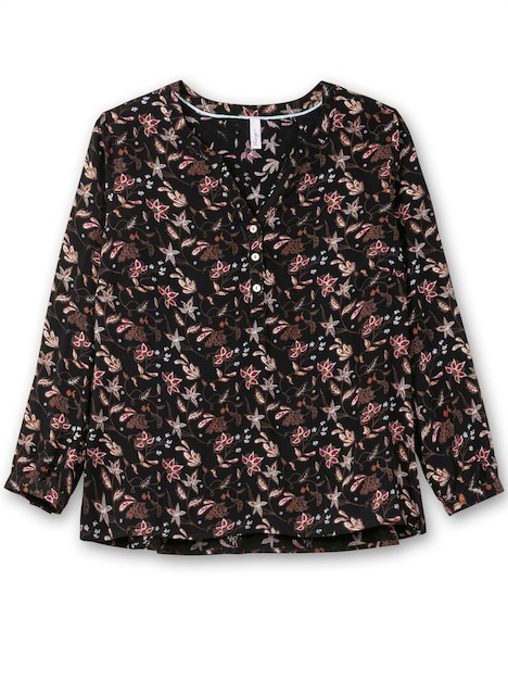 Tunika Langarm Uni Ohne Kragen