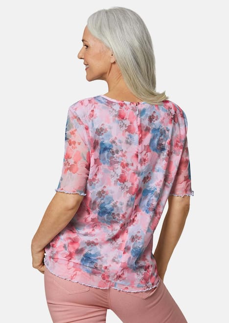 GOLDNER Mesh blouse Gedessineerde blouse van heerlijk zacht mesh
