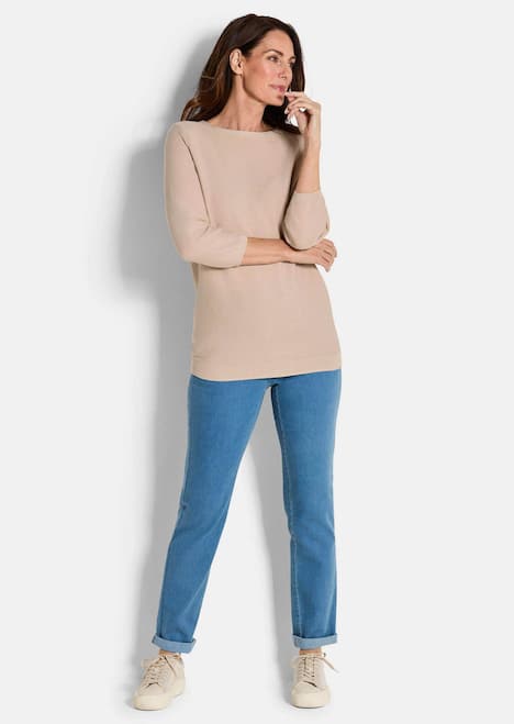 Eleganter Baumwollpullover, Halbarm