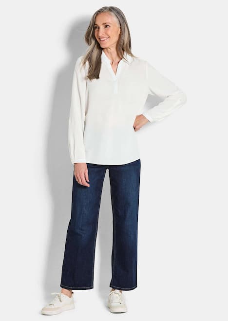 Zeitlose Viskosebluse mit Hemdkragen