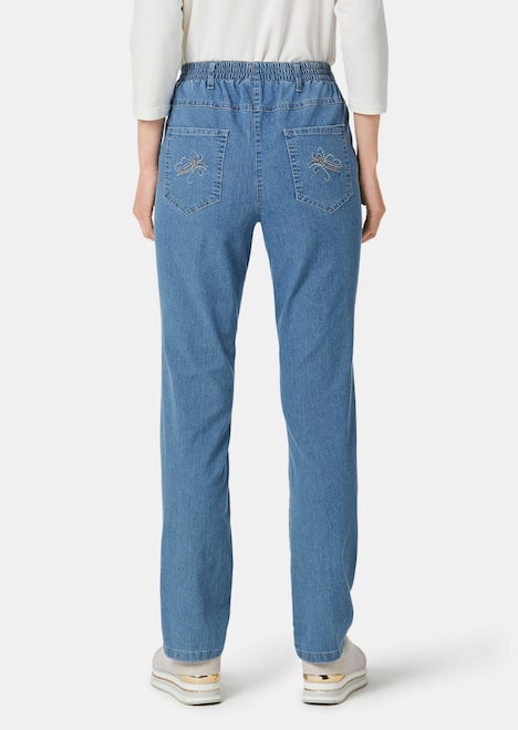 Chic versierde jeans met elastische band