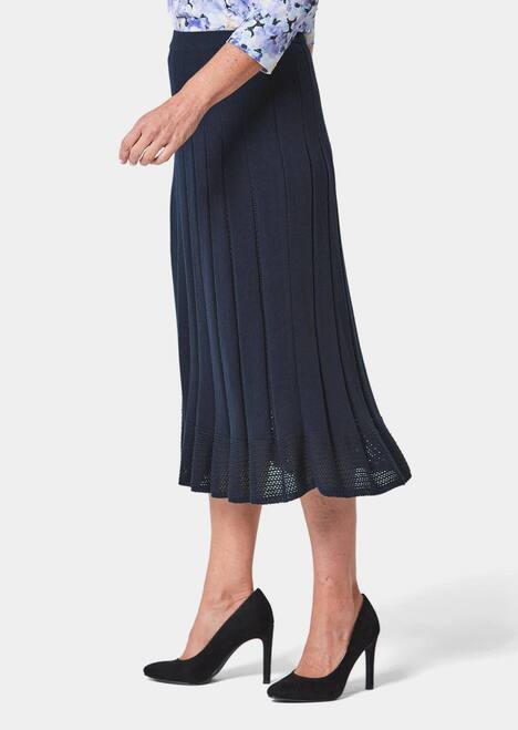 GOLDNER Tricot rok Mooi gebreide rok met plooien en ajourboord