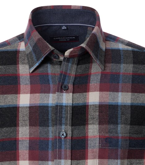 Flanellhemd kariert Casual Fit