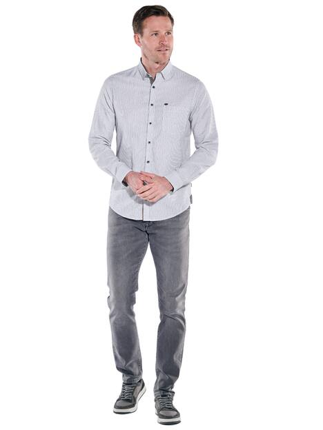 engbers Herren Hemd gemustert , Reinweiss