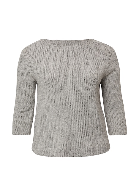 Verkürztes Struktur Shirt mit 3/4-Arm