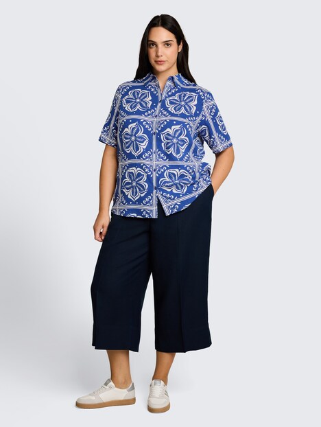 Loose Fit Bluse mit Leinenanteil