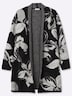 Long-Strickjacke Longstrickjacke mit Jaquardmuster Langarm Schalkragen