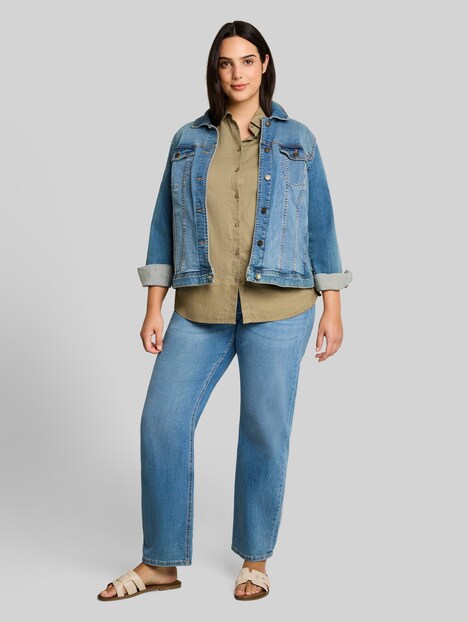 Loose Fit Bluse mit Leinenanteil