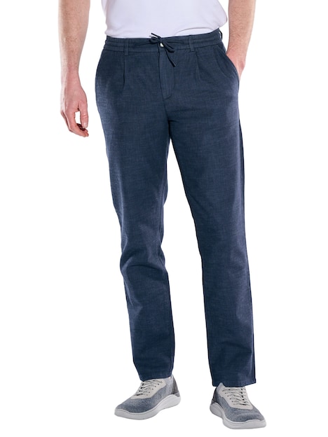 Herren Chino in Leinenoptik , Marineblau