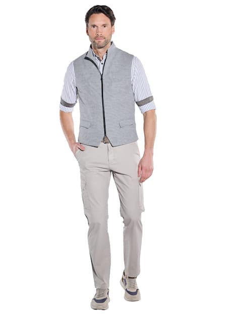 engbers Herren Sakko-Weste slim fit , Hellgrau