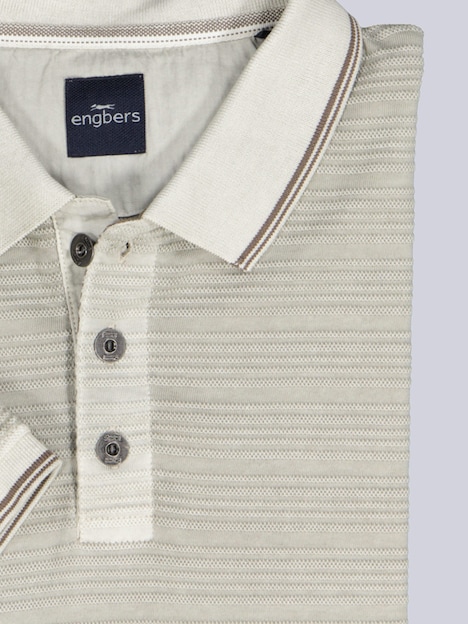 Herren Polo-Shirt strukturiert , Braunbeige