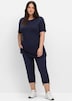 Longshirt Kurzarm Uni Rundhalskragen