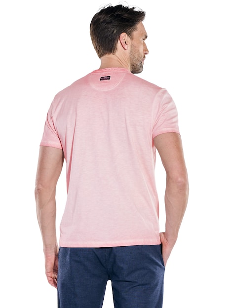 Herren Henley T-Shirt , Rosa