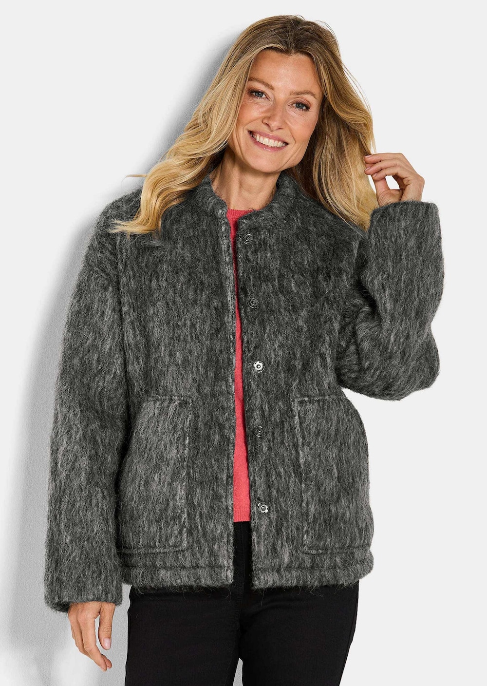 GOLDNER Jas Wollen jack in vachtlook