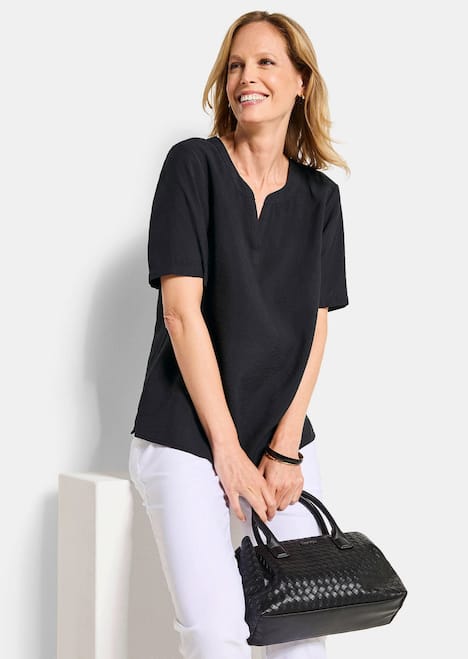 Blusenshirt mit feiner Streifenstruktur