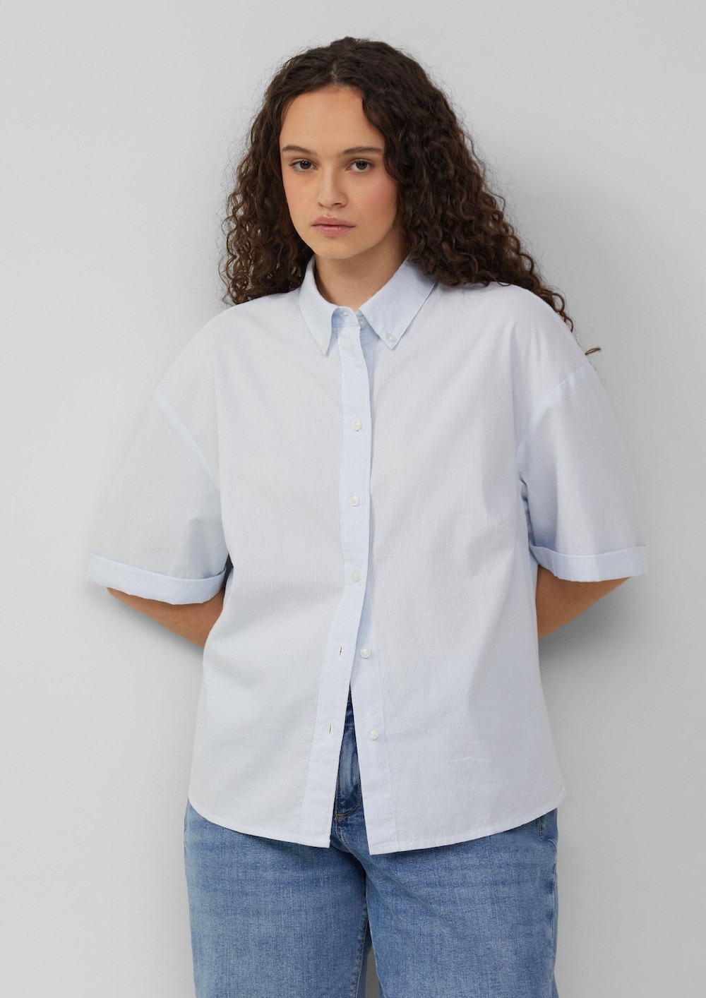 Oversize-Bluse aus Baumwolle-Popeline