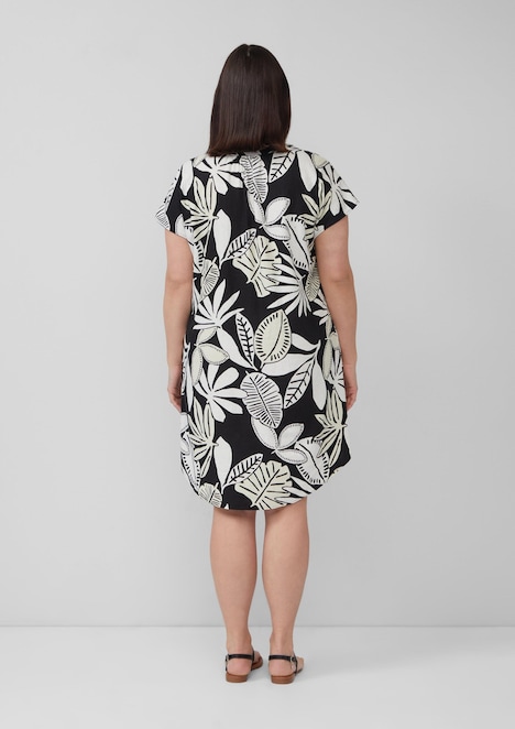 Blusenkleid aus Leinenmix mit Eingrifftaschen