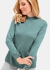 Eleganter Ajourpullover mit Stehbund