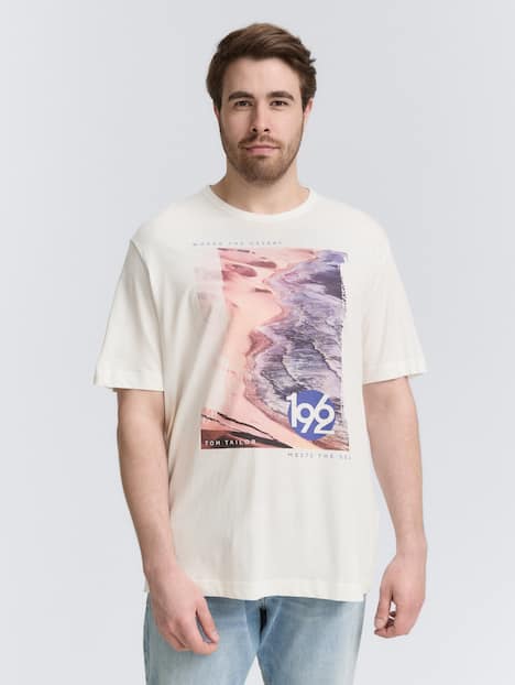 Tom Tailor Men PLUS T-Shirt Plus Size - T-Shirt mit Foto-Print