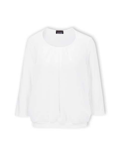 Chiffon-Shirt mit 3/4-Arm, Rundhals