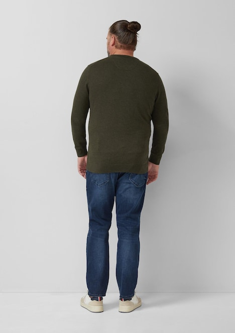 Baumwollpullover mit Logo-Stickerei