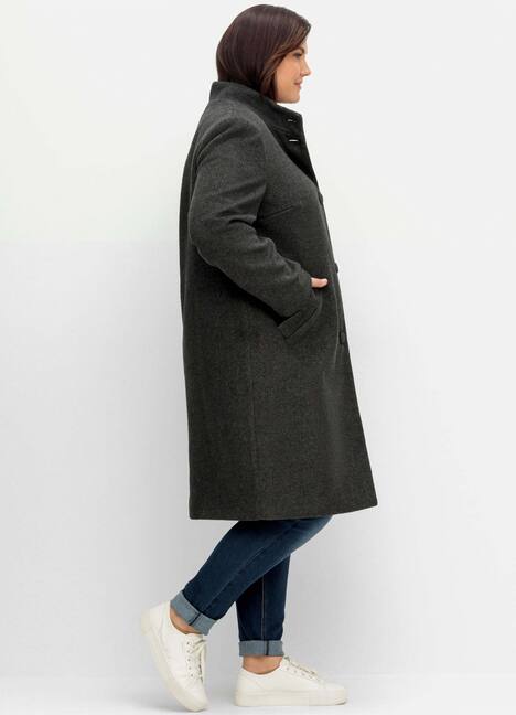 Mantel Uni Stehkragen