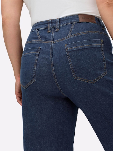 Jeans Jeans mit weitem Bein und Paspelierung Formbund Uni