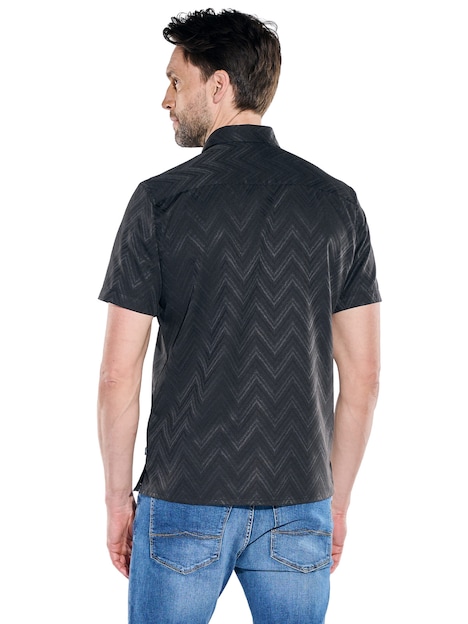 Herren Hemd uni , Schwarz