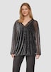 Transparente Meshbluse mit Glitzergarn und überschnittenen Schultern