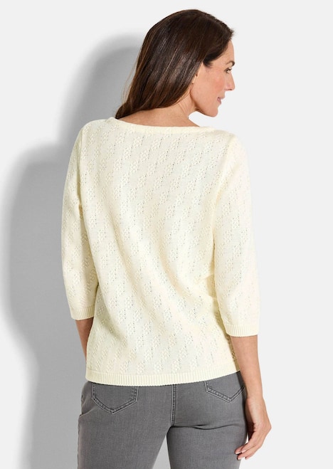 GOLDNER Trui Katoenen pullover met 3/4-mouwen