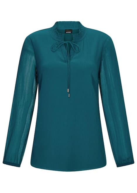 GOLDNER Blouse Chiffon blouse met vrouwelijke halslijn