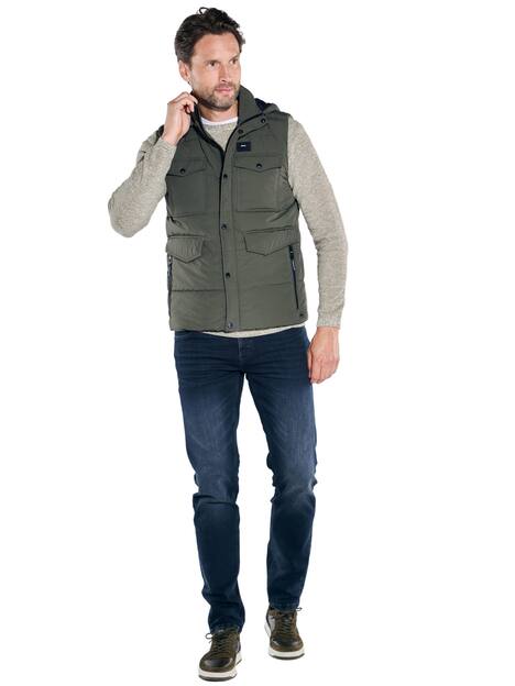 engbers Herren Weste mit abnehmbarer Kapuze , Dunkelgruen