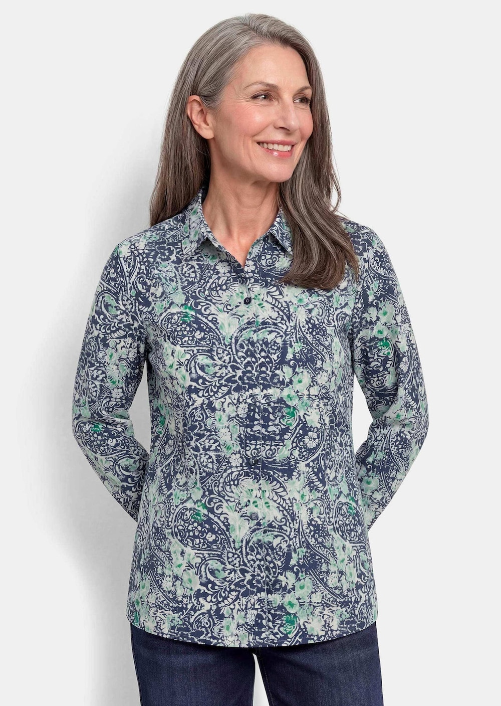 Overhemdblouse met paisleyprint