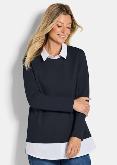 Sweatshirt in 2-in-1-Optik