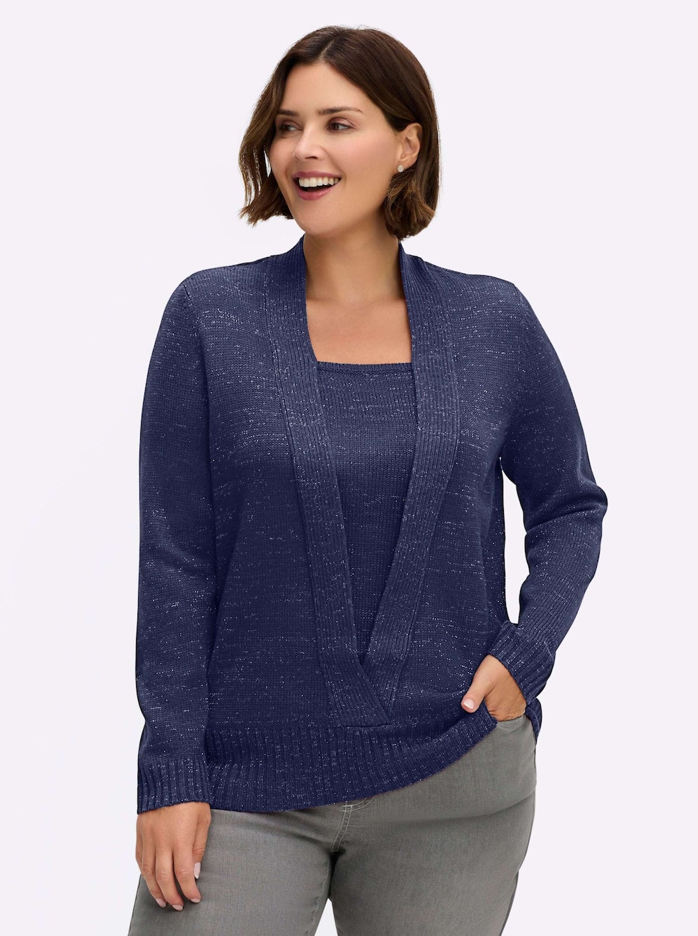 Pullover Langarm Jersey Meliert