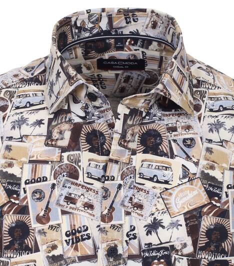 Freizeithemd Kurzarm Print Casual Fit