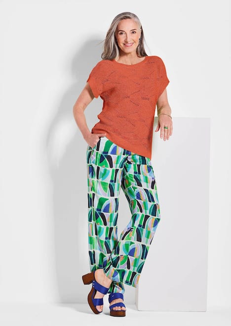 Kurzarm Baumwoll-Strickshirt