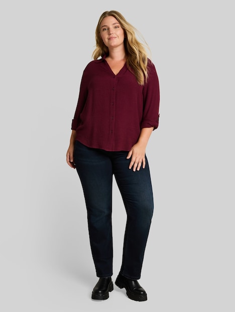 Loose Fit Seersucker Bluse