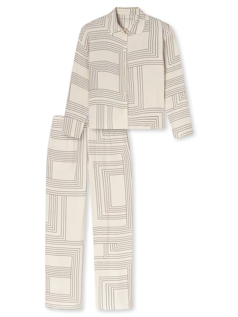 Schiesser Damen Schlafanzug Selected Premium Warming seasalt