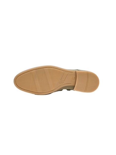 Herren Halbschuh aus Leder , Oliv