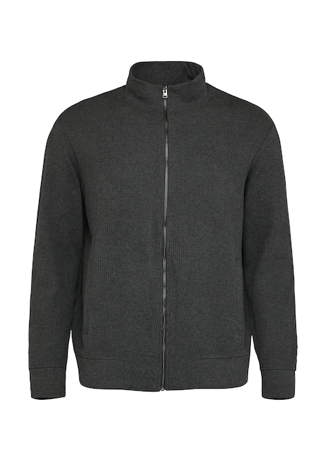 Sweatjacke aus Jacquard in Strick-Optik