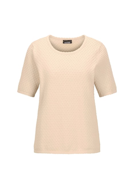 GOLDNER Trui Pullover met korte mouwen en stippenmotief