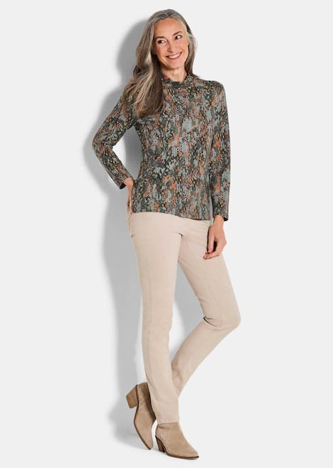 Bedrucktes Jersey-Shirt, Langarm