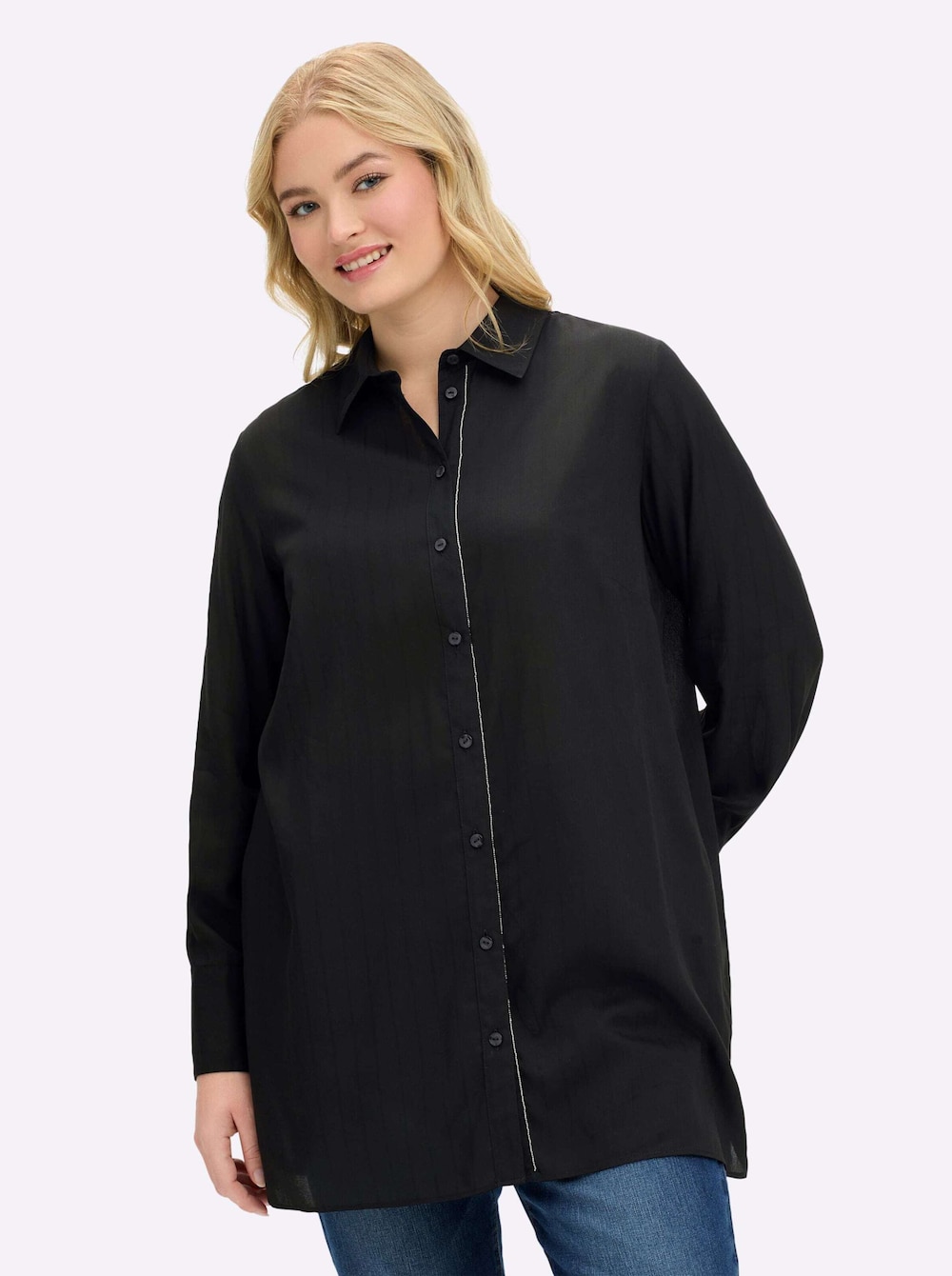 Hemdbluse Langarm Sonstiges Muster Hemdkragen