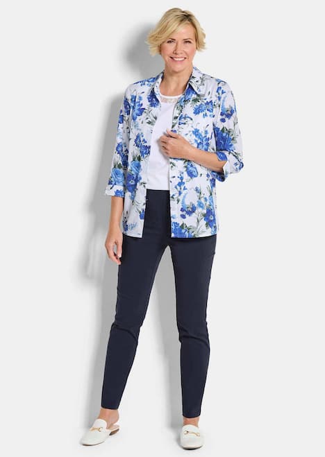 Hemdbluse mit Spitzenshirt